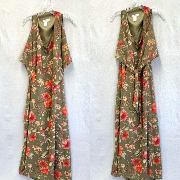 Coldwater Creek plus size open back bodice wrap floral print maxi dress size 22W - Picture 2 of 14